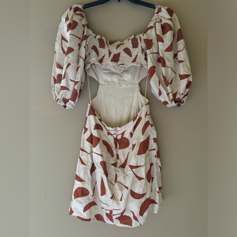 NWOT ASTR the Label Heather Dress Rust Abstract - Picture 5 of 8